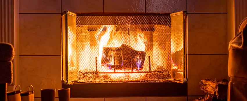 Mendota Hearth Landscape Fireplace Installation in Palos Hills, Illinois